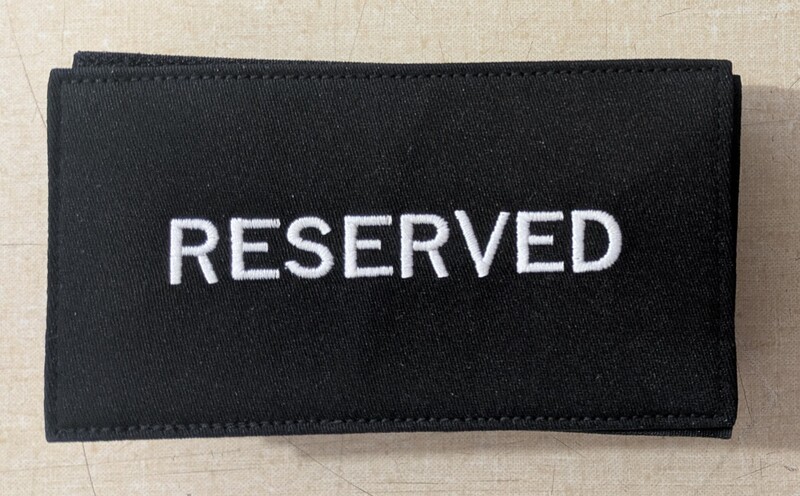 19 RESERVED Seat Signs